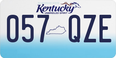 KY license plate 057QZE