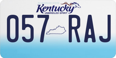 KY license plate 057RAJ