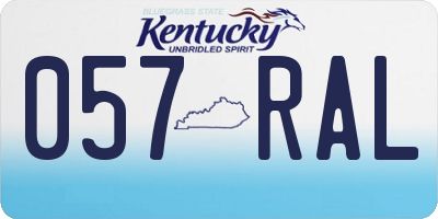 KY license plate 057RAL