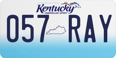 KY license plate 057RAY
