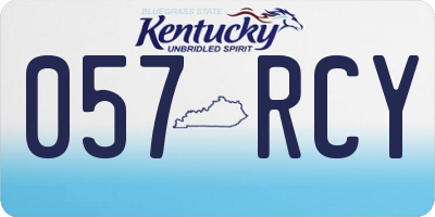 KY license plate 057RCY