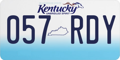 KY license plate 057RDY