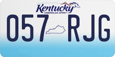 KY license plate 057RJG