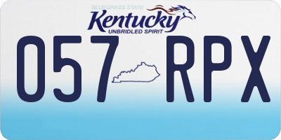 KY license plate 057RPX