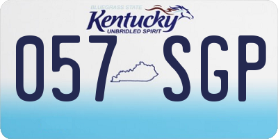 KY license plate 057SGP