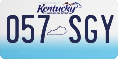 KY license plate 057SGY