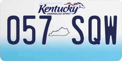KY license plate 057SQW