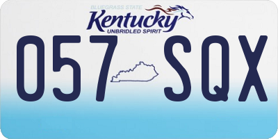 KY license plate 057SQX