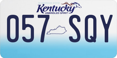 KY license plate 057SQY