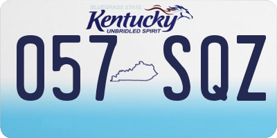 KY license plate 057SQZ