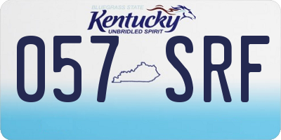 KY license plate 057SRF