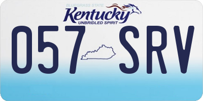 KY license plate 057SRV