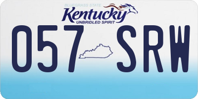 KY license plate 057SRW