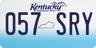 KY license plate 057SRY