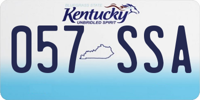 KY license plate 057SSA