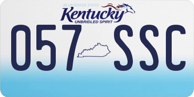 KY license plate 057SSC