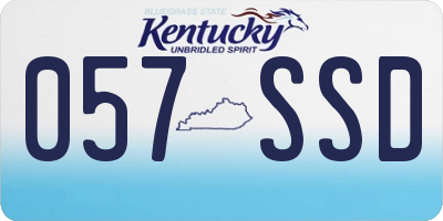 KY license plate 057SSD