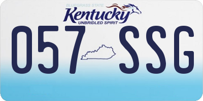 KY license plate 057SSG