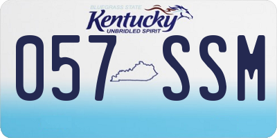 KY license plate 057SSM