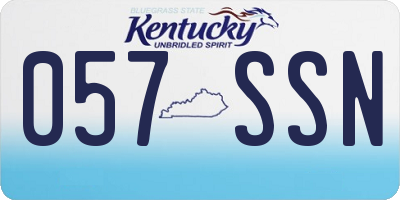 KY license plate 057SSN
