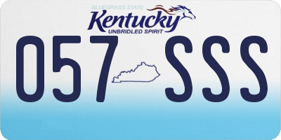 KY license plate 057SSS