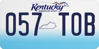 KY license plate 057TOB