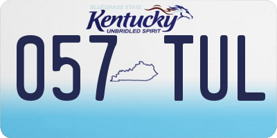 KY license plate 057TUL
