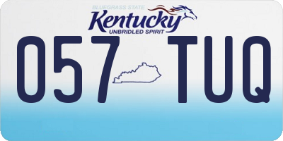 KY license plate 057TUQ