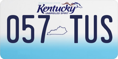 KY license plate 057TUS