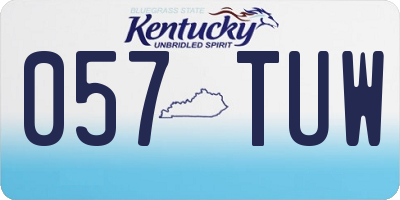 KY license plate 057TUW