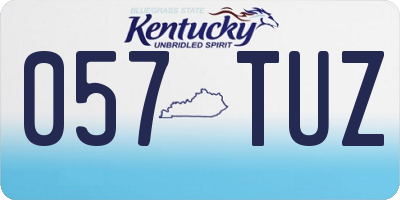 KY license plate 057TUZ