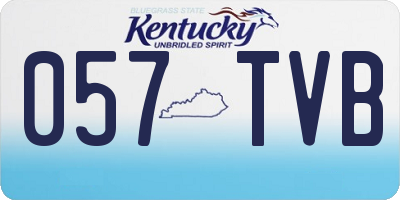 KY license plate 057TVB