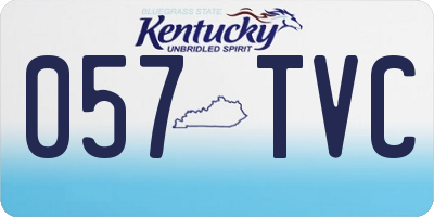 KY license plate 057TVC