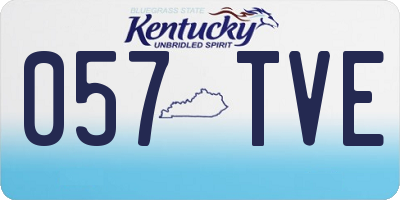 KY license plate 057TVE