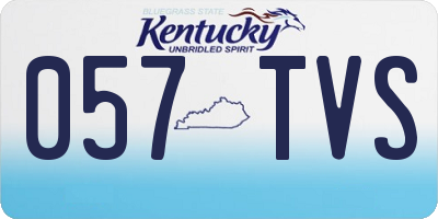 KY license plate 057TVS