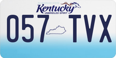KY license plate 057TVX