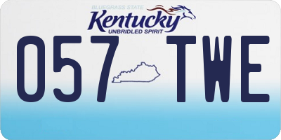 KY license plate 057TWE