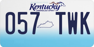 KY license plate 057TWK
