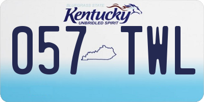 KY license plate 057TWL