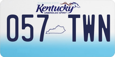 KY license plate 057TWN