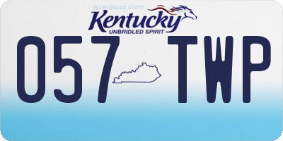 KY license plate 057TWP