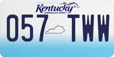 KY license plate 057TWW