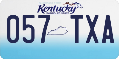 KY license plate 057TXA