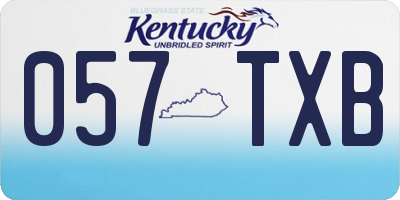 KY license plate 057TXB