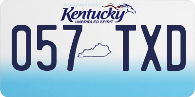 KY license plate 057TXD
