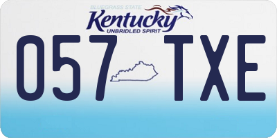 KY license plate 057TXE