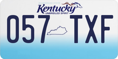 KY license plate 057TXF