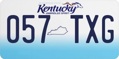 KY license plate 057TXG