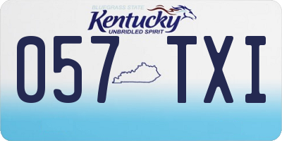 KY license plate 057TXI