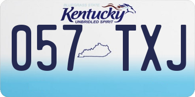 KY license plate 057TXJ